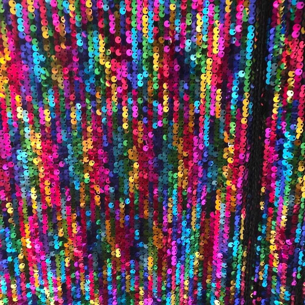 Allegra K Womens XXXL Rainbow Sequin Mini Dress Adjustable Strap‎  Glam Party - Picture 6 of 12